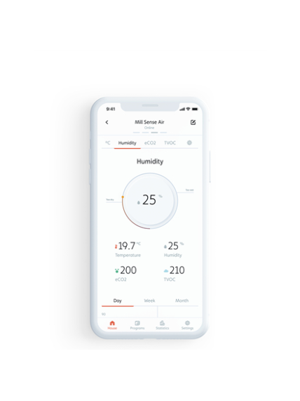 Mill | Sense smart indoor air quality monitor | SENSEAIR | White | No Display 2
