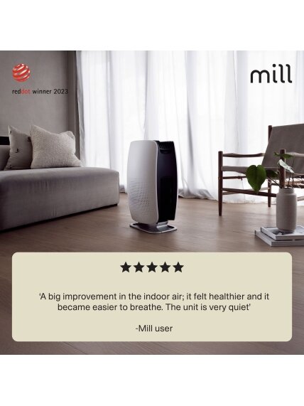 Mill | Silent Pro Air Purifier | APSILENT | Suitable for rooms up to 115 m² | 68.3 m³ | White/Black 6 Mill | Silent Pro Air Purifier | APSILENT | Suitable for rooms up to 115 m² | 68.3 m³ | White/Black 6
