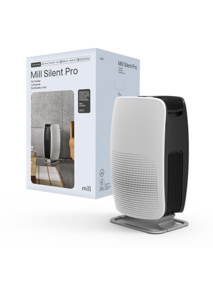 Mill | Silent Pro Air Purifier | APSILENT | Suitable for rooms up to 115 m² | 68.3 m³ | White/Black Mill | Silent Pro Air Purifier | APSILENT | Suitable for rooms up to 115 m² | 68.3 m³ | White/Black