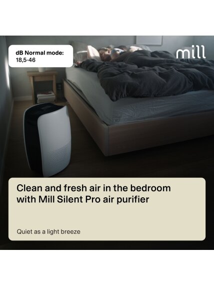 Mill | Silent Pro Air Purifier | APSILENT | Suitable for rooms up to 115 m² | 68.3 m³ | White/Black 5 Mill | Silent Pro Air Purifier | APSILENT | Suitable for rooms up to 115 m² | 68.3 m³ | White/Black 5