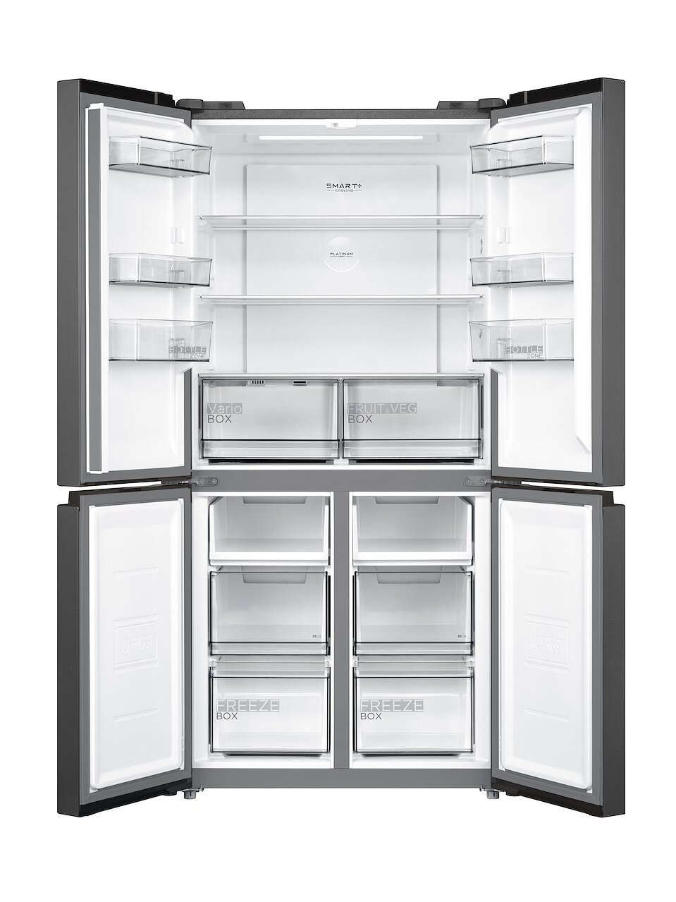 Midea Refrigerator | MDRF632FIE45 | Energy efficiency class E | Free standing | Side by Side | Height 177.5 cm | No Frost system | Fridge net capacity 305 L | Freezer net capacity 168 L | Display | 35 dB | Dark Inox 2