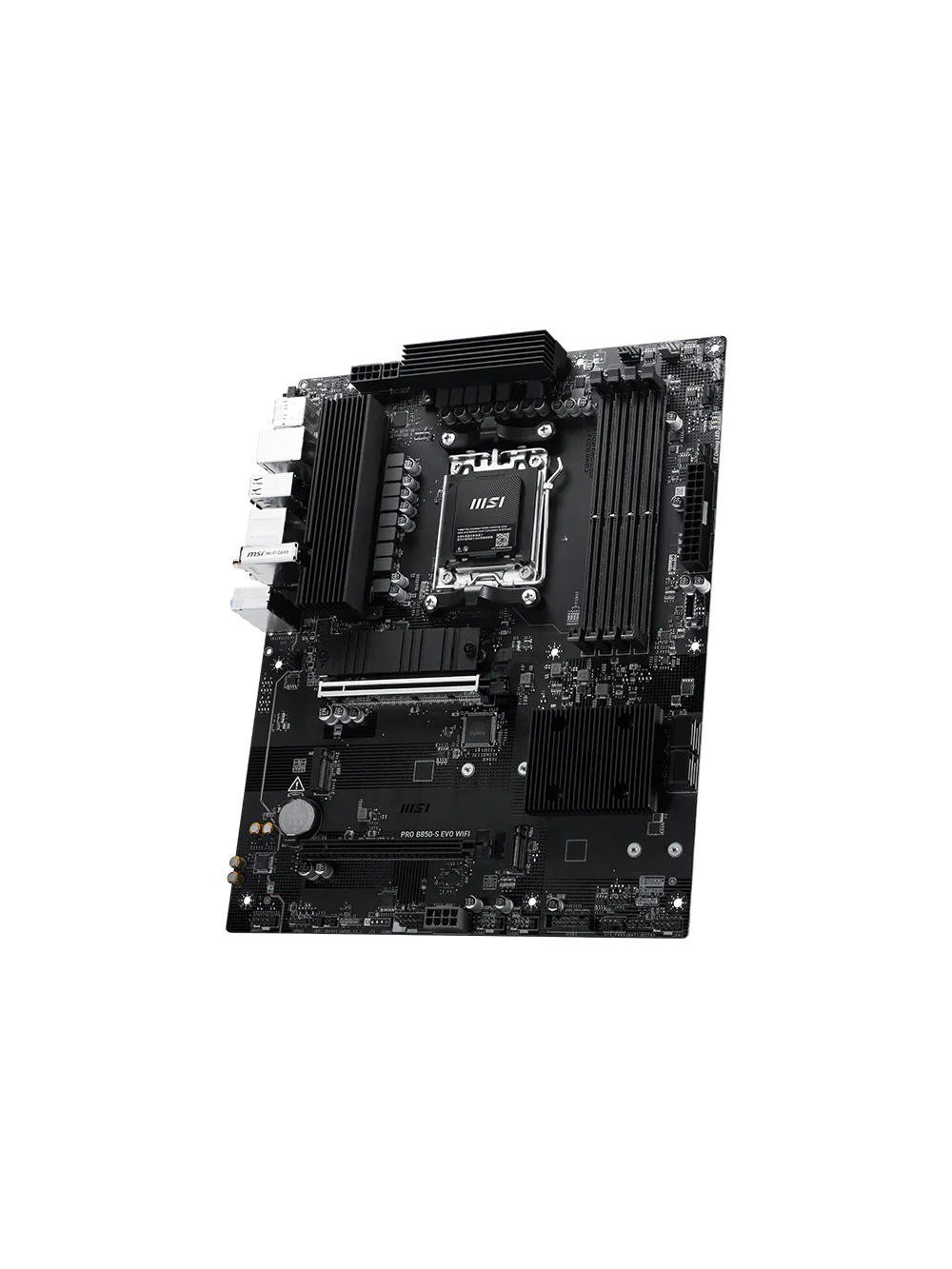 MSI PRO B850-S EVO WIFI | Processor family AMD | Processor socket AM5 | DDR5 | Supported hard disk drive interfaces SATA, M.2 | Number of SATA connectors 4 1