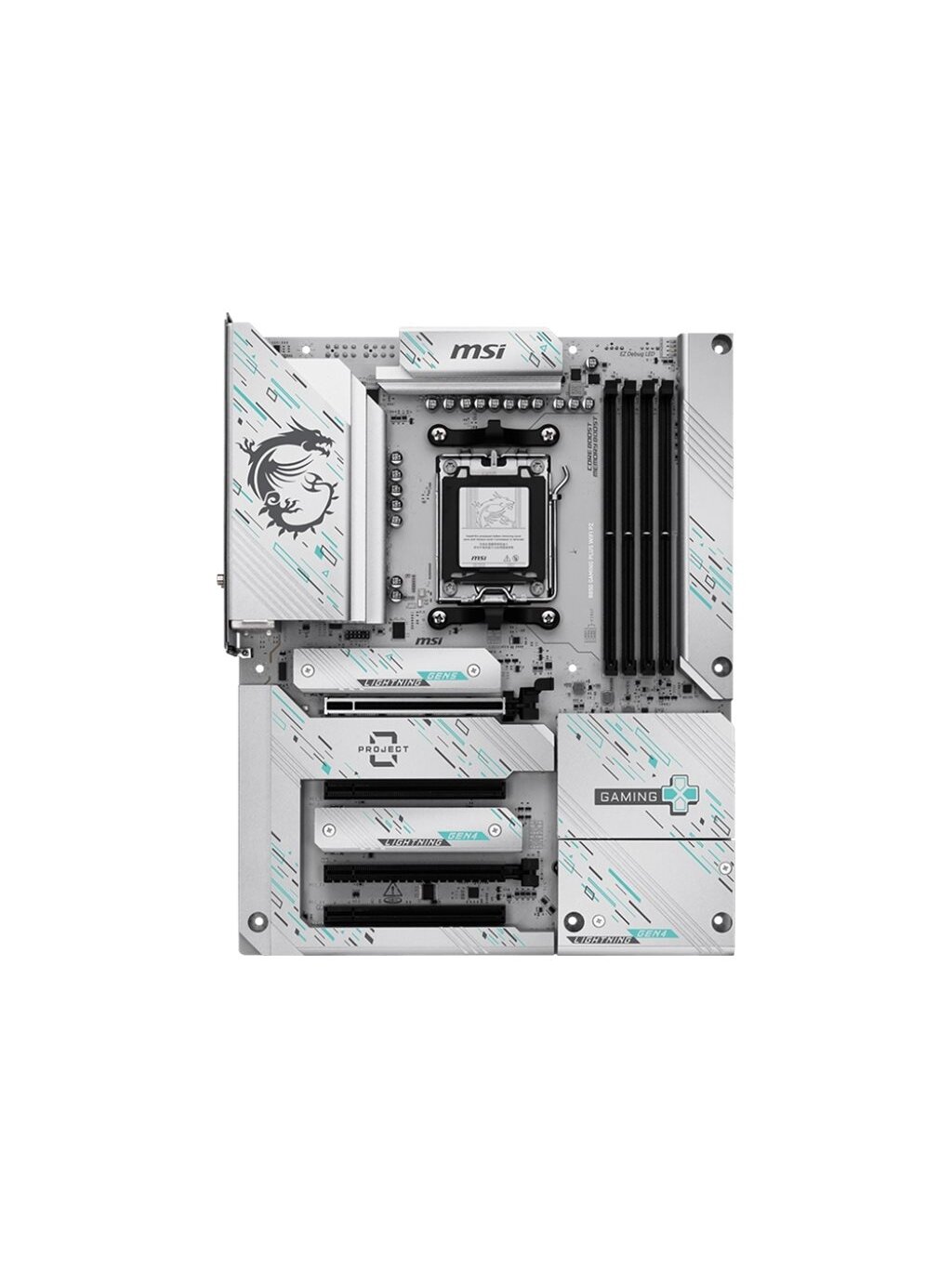 MSI B850 GAMING PLUS WIFI PZ | Processor family AMD B850 | Processor socket AM5 | DDR5 | Supported hard disk drive interfaces SATA, M.2 | Number of SATA connectors 4