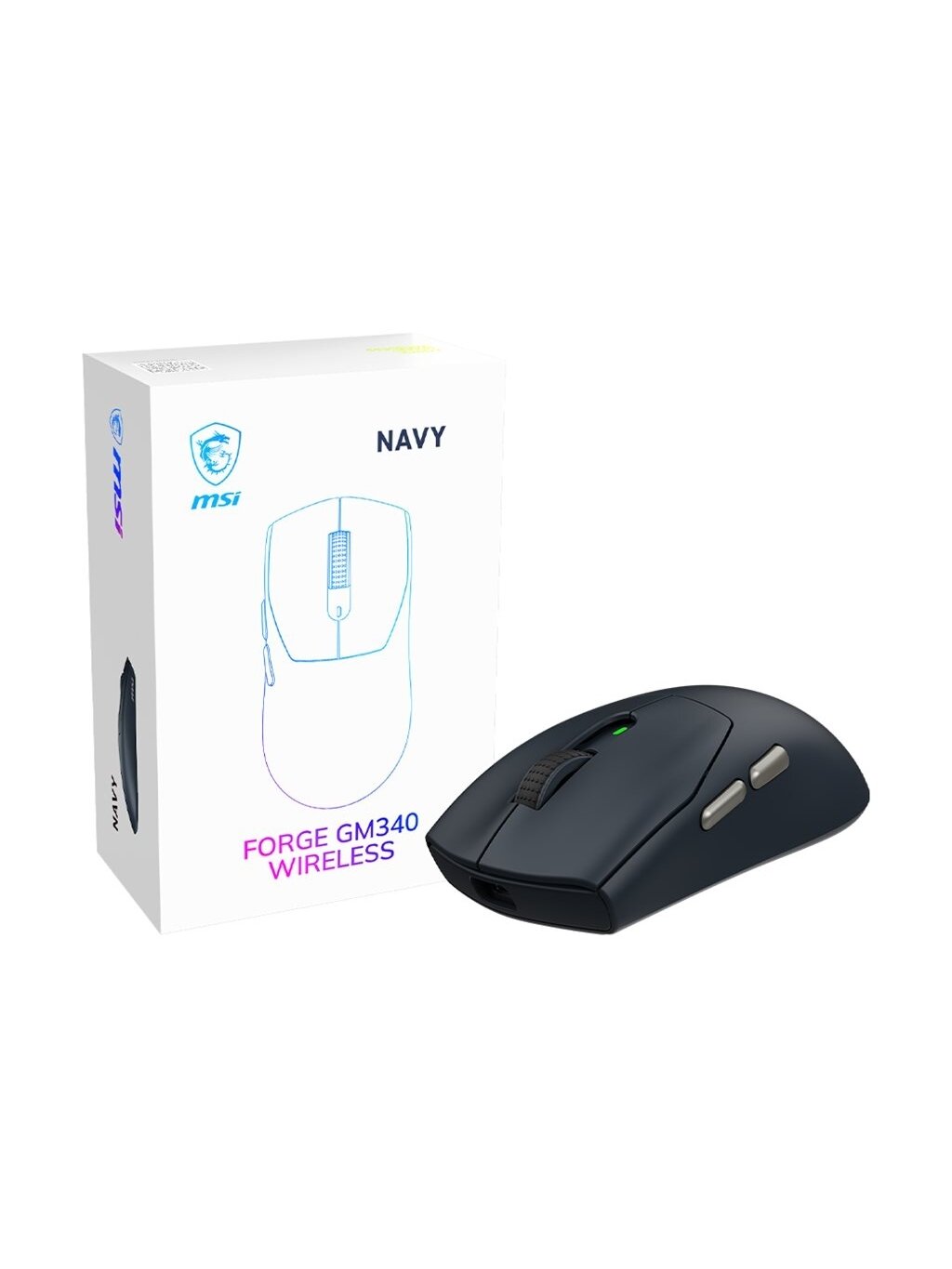 MSI Gaming Mouse | FORGE GM340 WIRELESS | Wireless | 2.4 GHz, Bluetooth, USB | Navy MSI Gaming Mouse | FORGE GM340 WIRELESS | Wireless | 2.4 GHz, Bluetooth, USB | Navy