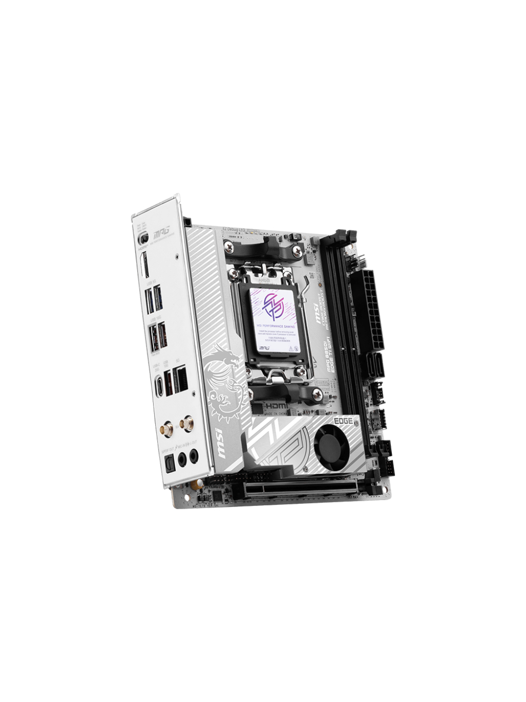 MSI MPG B850I EDGE TI WIFI | Processor family AMD B850 | Processor socket AM5 | DDR5 | Supported hard disk drive interfaces SATA, M.2 | Number of SATA connectors 2 2