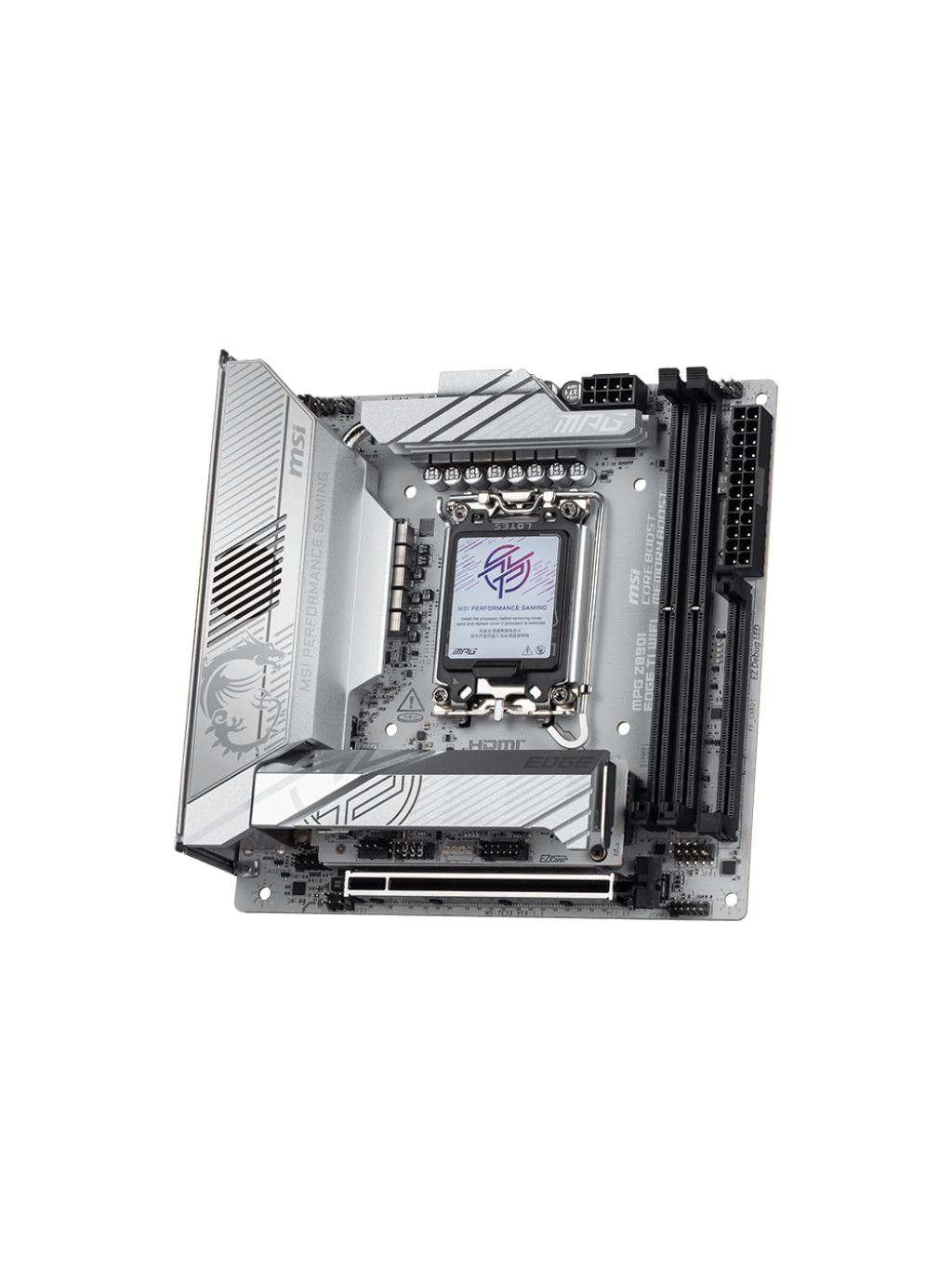 MSI MPG Z890I EDGE TI WIFI | Processor family Intel | Processor socket LGA1851 | Supported hard disk drive interfaces SATA, M.2 | Number of SATA connectors 2 1