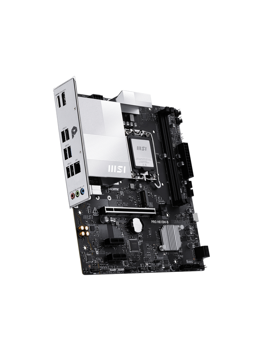 MSI PRO H810M-B | Processor family Intel H810 | Processor socket LGA1851 | DDR5 | Supported hard disk drive interfaces SATA, M.2 | Number of SATA connectors 4 1