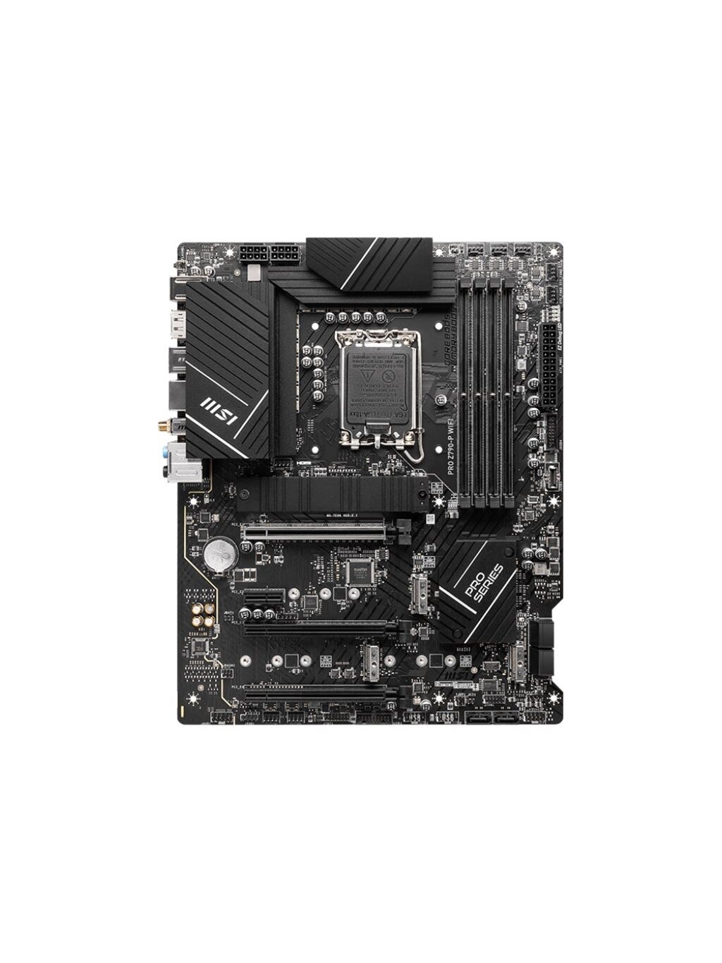 MSI | PRO Z790-P WIFI | Processor family Intel | Processor socket LGA1700 | DDR5 DIMM | Memory slots 4 | Supported hard disk drive interfaces SATA, M.2 | Number of SATA connectors 6 | Chipset Intel Z790 | ATX MSI | PRO Z790-P WIFI | Processor family Intel | Processor socket LGA1700 | DDR5 DIMM | Memory slots 4 | Supported hard disk drive interfaces SATA, M.2 | Number of SATA connectors 6 | Chipset Intel Z790 | ATX