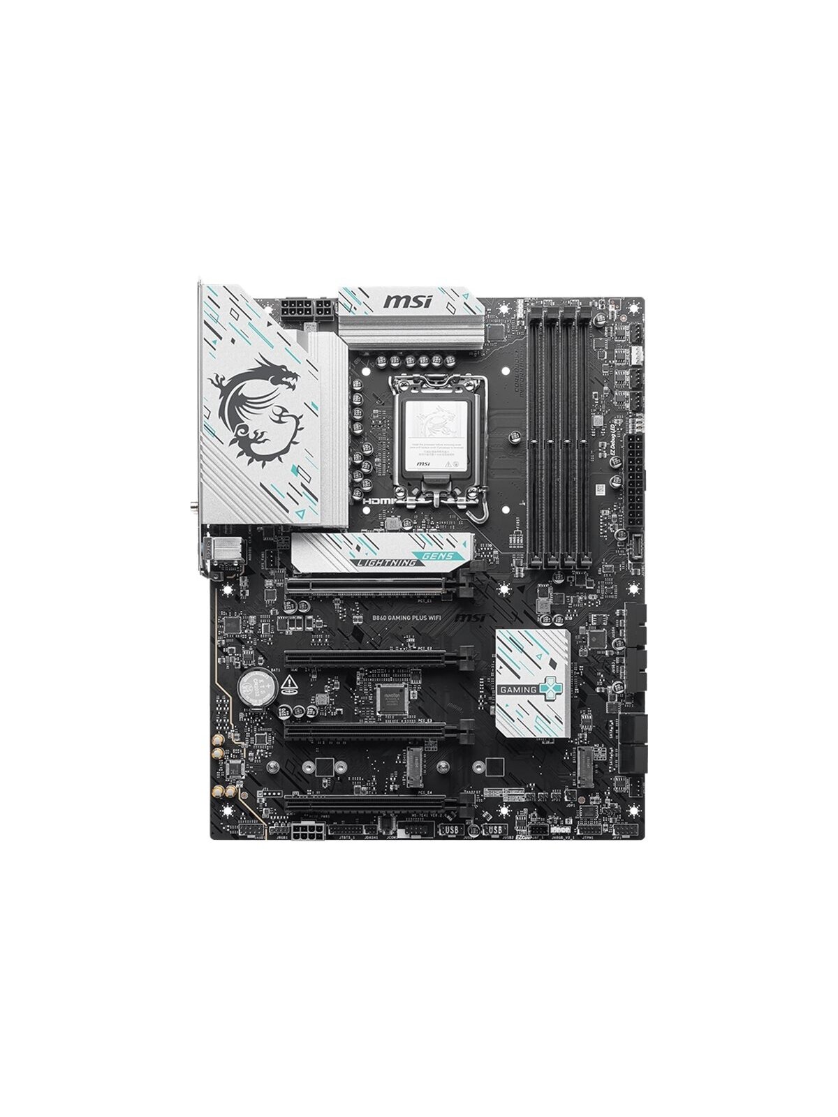 MSI B860 GAMING PLUS WIFI | Processor family Intel | Processor socket LGA1851 | DDR5 | Supported hard disk drive interfaces SATA, M.2 | Number of SATA connectors 4 MSI B860 GAMING PLUS WIFI | Processor family Intel | Processor socket LGA1851 | DDR5 | Supported hard disk drive interfaces SATA, M.2 | Number of SATA connectors 4