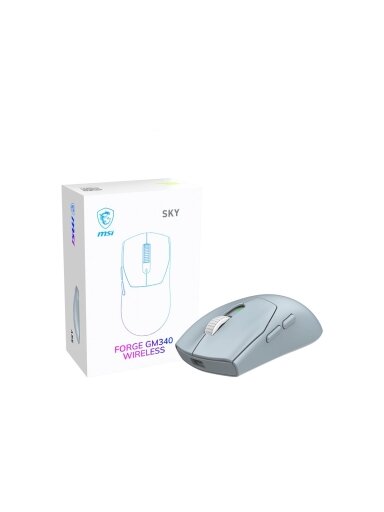MSI Gaming Mouse | FORGE GM340 WIRELESS | Wireless | 2.4 GHz, Bluetooth , USB | Sky MSI Gaming Mouse | FORGE GM340 WIRELESS | Wireless | 2.4 GHz, Bluetooth , USB | Sky