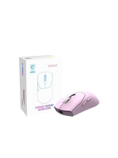MSI Gaming Mouse | FORGE GM340 WIRELESS | Wireless | 2.4 GHz, Bluetooth , USB | Violet MSI Gaming Mouse | FORGE GM340 WIRELESS | Wireless | 2.4 GHz, Bluetooth , USB | Violet