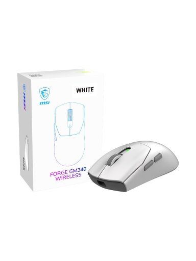 MSI Gaming Mouse | FORGE GM340 WIRELESS | Wireless | 2.4 GHz, Bluetooth, USB | White