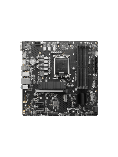 MSI | PRO B760M-P | Processor family Intel | Processor socket LGA1700 | DDR5 DIMM | Memory slots 4 | Supported hard disk drive interfaces SATA, M.2 | Number of SATA connectors 4 | Chipset Intel B760 | mATX MSI | PRO B760M-P | Processor family Intel | Processor socket LGA1700 | DDR5 DIMM | Memory slots 4 | Supported hard disk drive interfaces SATA, M.2 | Number of SATA connectors 4 | Chipset Intel B760 | mATX