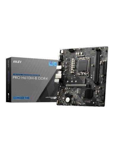 MSI | PRO H610M-G | Processor family Intel | Processor socket LGA1700 | DDR5 | Supported hard disk drive interfaces SATA, M.2 | Number of SATA connectors 4 MSI | PRO H610M-G | Processor family Intel | Processor socket LGA1700 | DDR5 | Supported hard disk drive interfaces SATA, M.2 | Number of SATA connectors 4