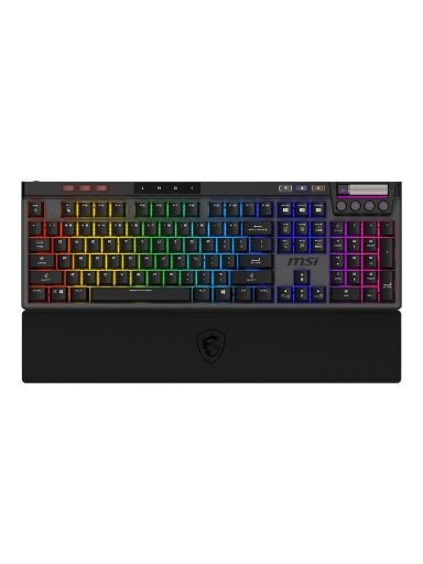 MSI STRIKE PRO WIRELESS | Gaming keyboard | Wireless | US | Kailh Midnight Pro Silent Tactile | Black