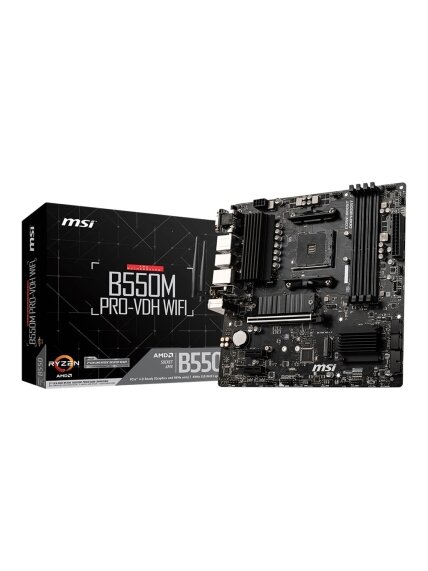 MSI | B550M PRO-VDH WIFI | Processor family AMD | Processor socket AM4 | DDR4 | Memory slots 4 | Chipset AMD B | Micro ATX MSI | B550M PRO-VDH WIFI | Processor family AMD | Processor socket AM4 | DDR4 | Memory slots 4 | Chipset AMD B | Micro ATX