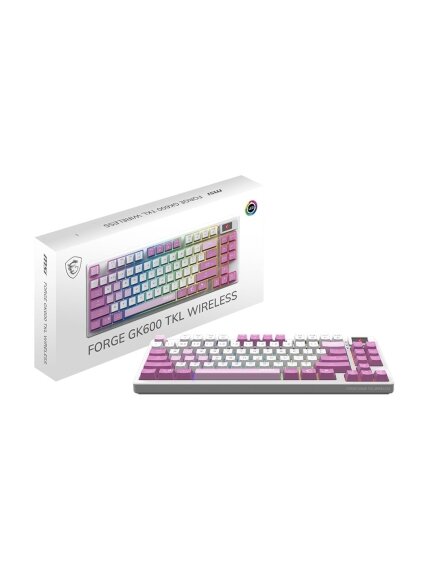 MSI FORGE GK600 TKL WIRELESS VIOLET | Gaming keyboard | Wireless | US | Mechanical Linear 2 MSI FORGE GK600 TKL WIRELESS VIOLET | Gaming keyboard | Wireless | US | Mechanical Linear 2