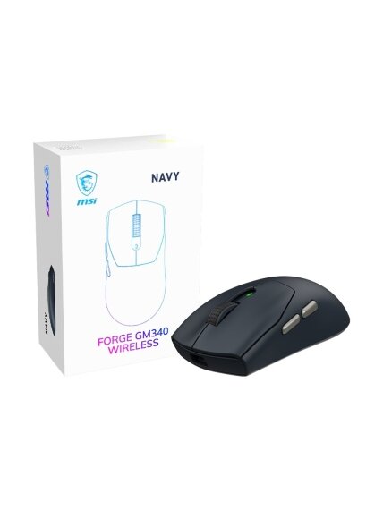MSI Gaming Mouse | FORGE GM340 WIRELESS | Wireless | 2.4 GHz, Bluetooth, USB | Navy