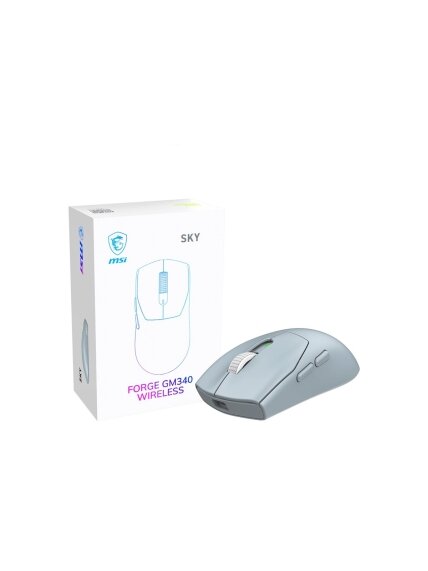 MSI Gaming Mouse | FORGE GM340 WIRELESS | Wireless | 2.4 GHz, Bluetooth , USB | Sky 1
