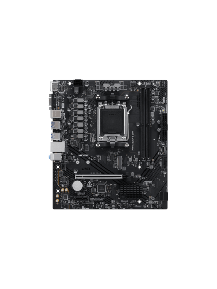 MSI PRO A620AM-B EVO | Processor family AMD | Processor socket AM5 | DDR5 | Supported hard disk drive interfaces SATA, M.2 | Number of SATA connectors 2