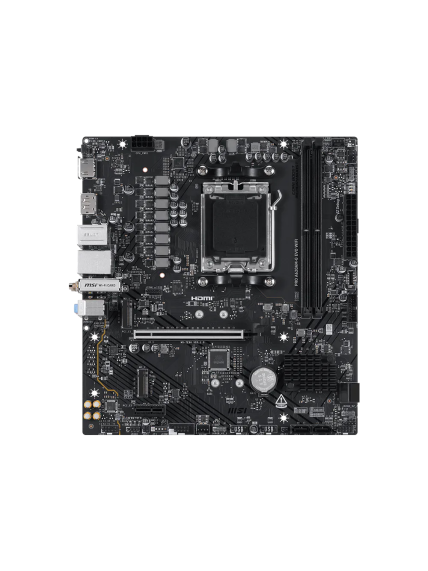 MSI PRO A620AM-G EVO WIFI | Processor family AMD | Processor socket AM5 | DDR5 | Number of SATA connectors 4 | Supported hard disk drive interfaces SATA, M.2