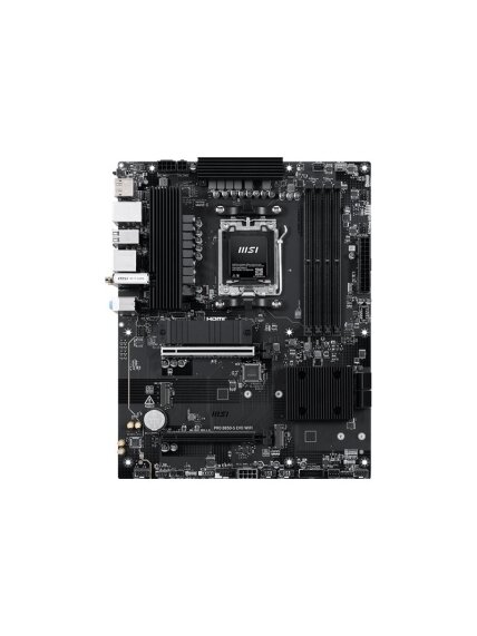 MSI PRO B850-S EVO WIFI | Processor family AMD | Processor socket AM5 | DDR5 | Supported hard disk drive interfaces SATA, M.2 | Number of SATA connectors 4 MSI PRO B850-S EVO WIFI | Processor family AMD | Processor socket AM5 | DDR5 | Supported hard disk drive interfaces SATA, M.2 | Number of SATA connectors 4