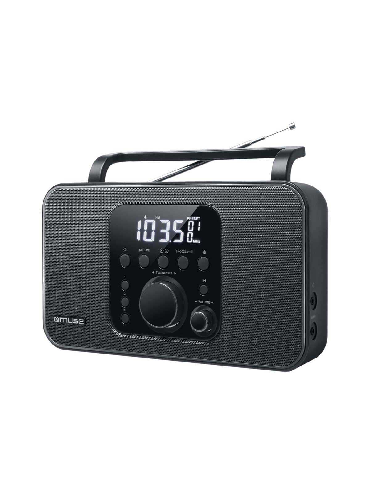 Muse | Radio | M-091R | Alarm function | AUX in | Black