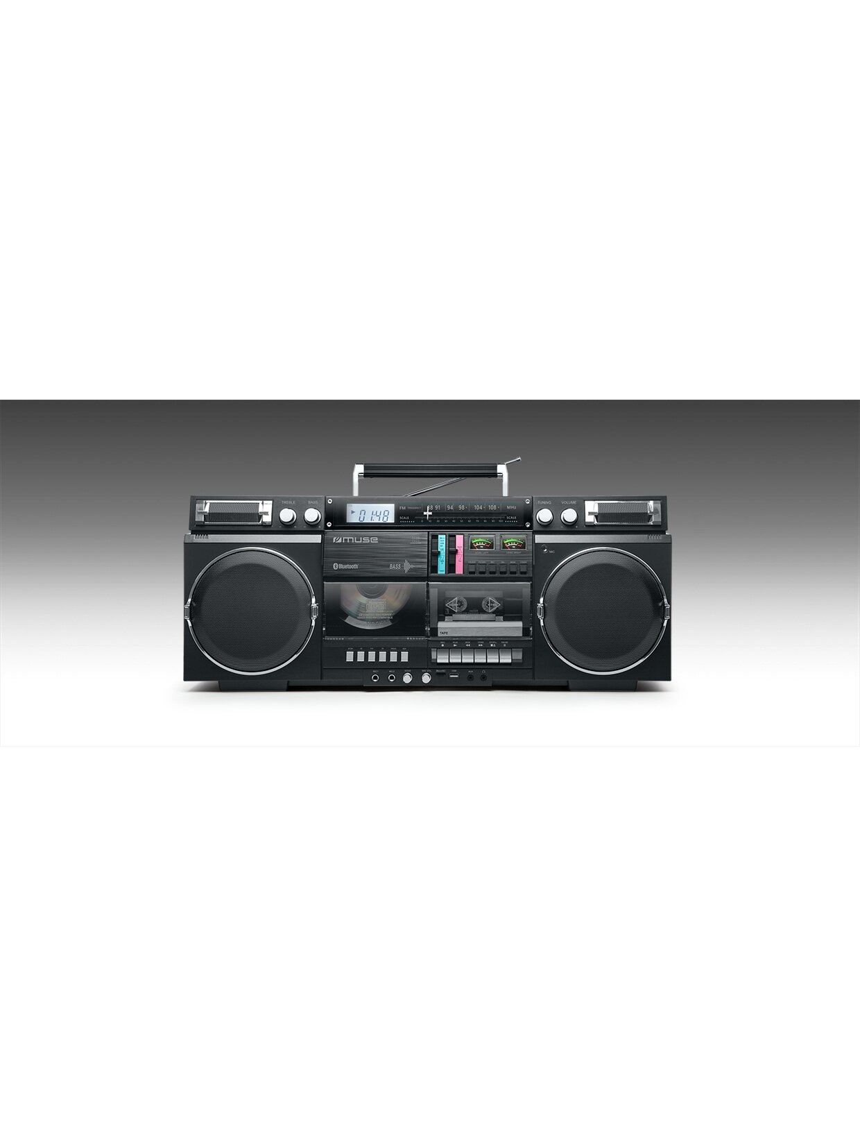 Muse | Ghetto Blasters | M-380 GB | AUX in | Bluetooth | Cassette deck | CD player | Black 1 Muse | Ghetto Blasters | M-380 GB | AUX in | Bluetooth | Cassette deck | CD player | Black 1