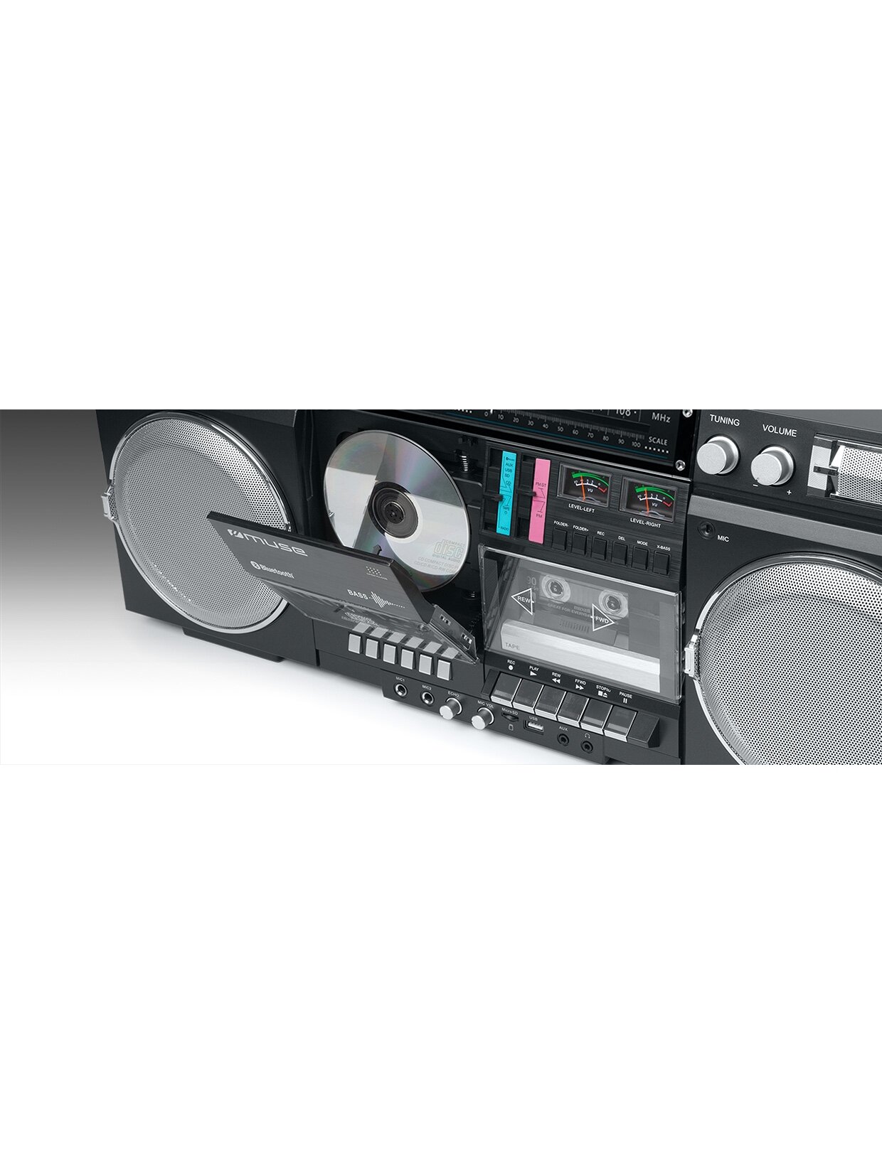 Muse | Ghetto Blasters | M-380 GB | AUX in | Bluetooth | Cassette deck | CD player | Black 2 Muse | Ghetto Blasters | M-380 GB | AUX in | Bluetooth | Cassette deck | CD player | Black 2