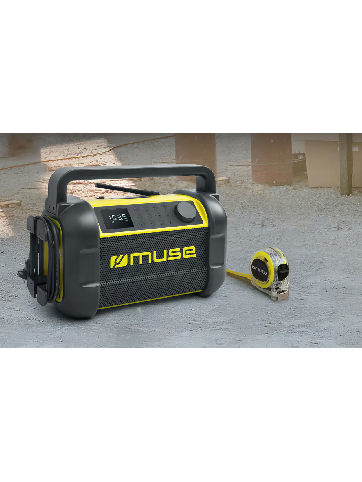 Muse | M-928 BTY | Jobsite Radio speaker | Waterproof | Bluetooth | Black/Yellow | Portable | Wireless connection 3