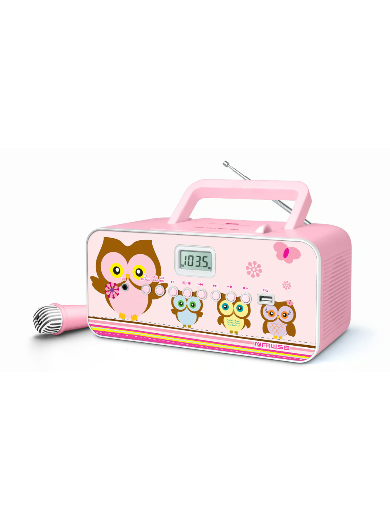 Muse | M-29KP | Portable radio CD/MP3 player with USB | 30 W | Pink/Image