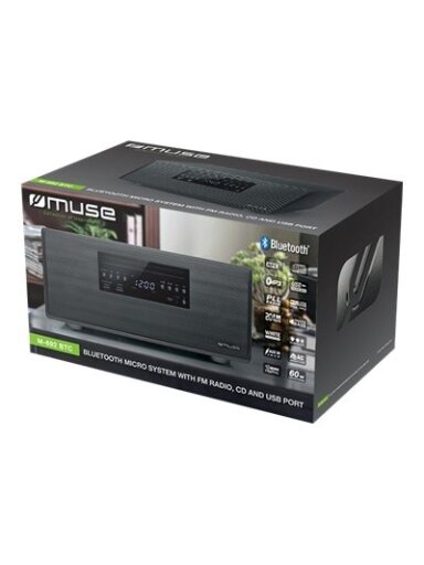 Muse | Bluetooth Micro System | M-692 BTC | Yes | 2 x 30 W | Bluetooth | Black | NFC features | Wireless connection