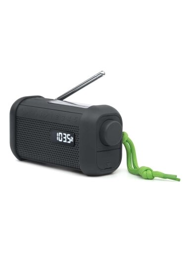 Muse | Portable Solar Radio with Crank and Flashlight | MH-08 MB | AUX in | Bluetooth | FM radio