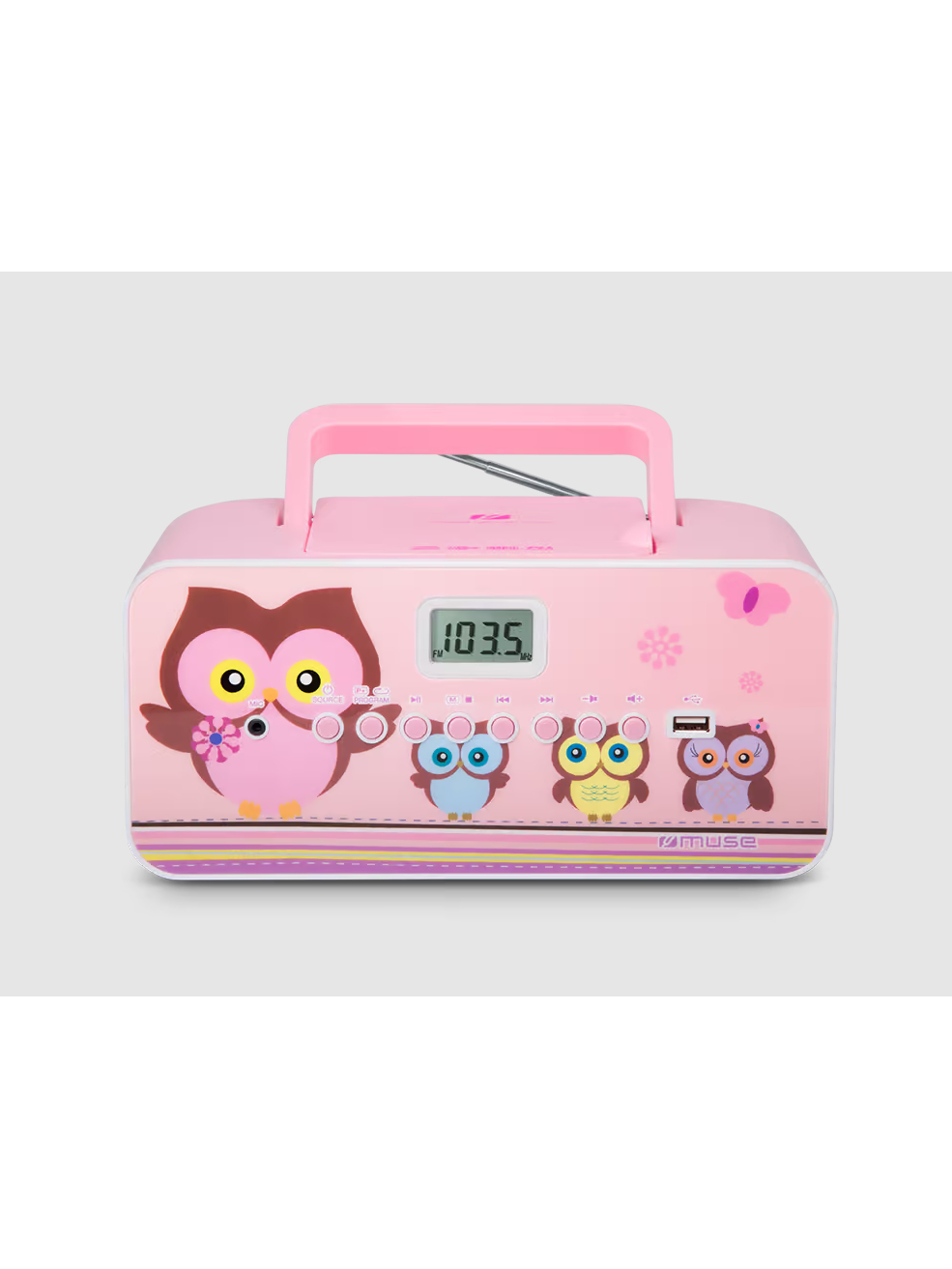 Muse | M-29KP | Portable radio CD/MP3 player with USB | 30 W | Pink/Image 2 Muse | M-29KP | Portable radio CD/MP3 player with USB | 30 W | Pink/Image 2
