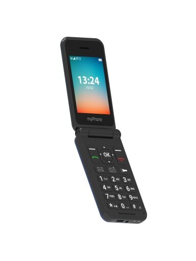 myPhone Flip | LTE | Navy Blue | 2.8 " | TFT | 48 MB | 128 MB | 3G | Bluetooth | 2.1 | USB version Type-C | Built-in camera | Main camera resolution 1.3 MP | 1000 mAh myPhone Flip | LTE | Navy Blue | 2.8 " | TFT | 48 MB | 128 MB | 3G | Bluetooth | 2.1 | USB version Type-C | Built-in camera | Main camera resolution 1.3 MP | 1000 mAh
