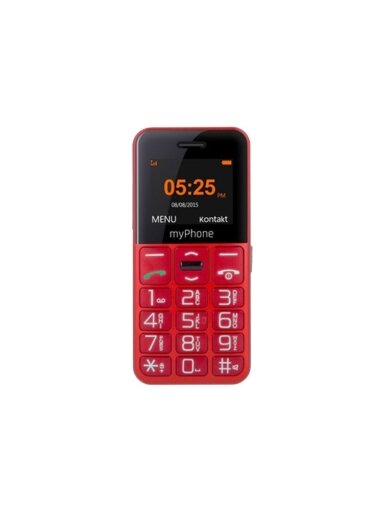 myPhone | Halo Easy | Red | 1.77 " | TFT | 24 MB | 32 MB | Single SIM | Bluetooth | Main camera resolution 0.3 MP | 1000 mAh myPhone | Halo Easy | Red | 1.77 " | TFT | 24 MB | 32 MB | Single SIM | Bluetooth | Main camera resolution 0.3 MP | 1000 mAh