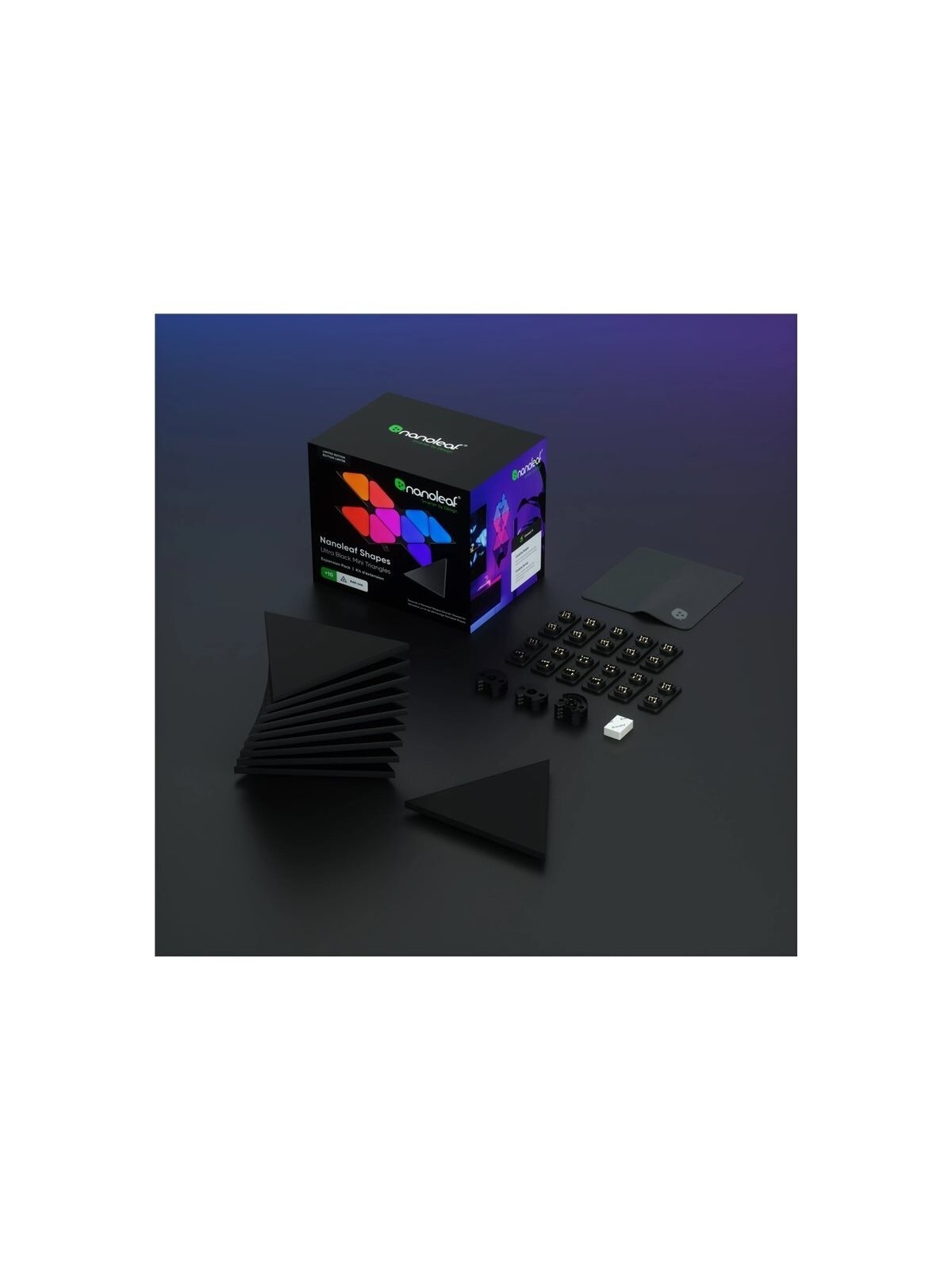 Nanoleaf Shapes Black Mini Triangles Expansion Pack (10 panels) 1 Nanoleaf Shapes Black Mini Triangles Expansion Pack (10 panels) 1