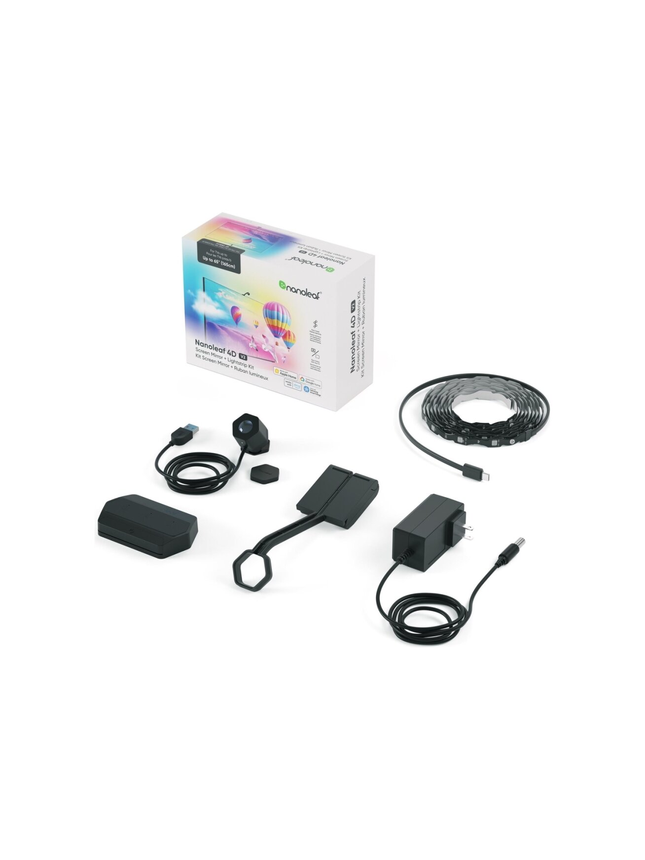 Nanoleaf 4D V2 TV Screen Mirror + Light Strips Kit (for TV & Monitor up to 65'') | 24 W | Multicolor RGB
