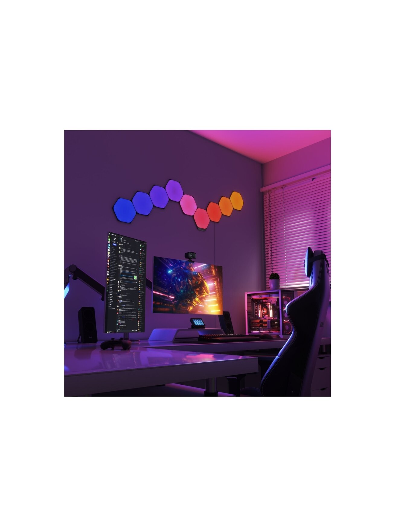 Nanoleaf | Shapes Black Hexagon Expansion pack (3 panels) | 42 W | WiFi 6 Nanoleaf | Shapes Black Hexagon Expansion pack (3 panels) | 42 W | WiFi 6