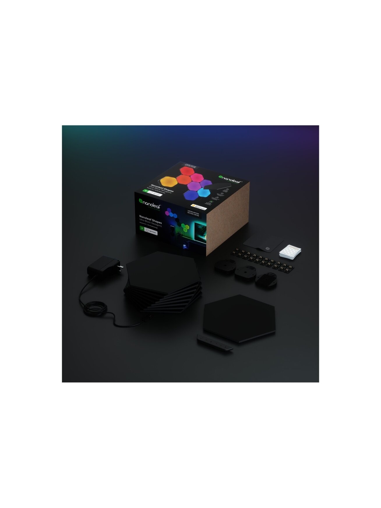Nanoleaf | Shapes Black Hexagons Starter Kit (9 panels) | 42 W | WiFi 1 Nanoleaf | Shapes Black Hexagons Starter Kit (9 panels) | 42 W | WiFi 1
