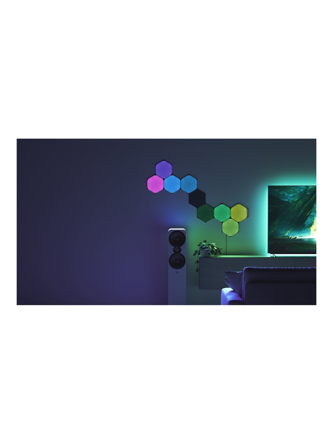 Nanoleaf | Shapes Black Hexagons Starter Kit (9 panels) | 42 W | WiFi 4 Nanoleaf | Shapes Black Hexagons Starter Kit (9 panels) | 42 W | WiFi 4