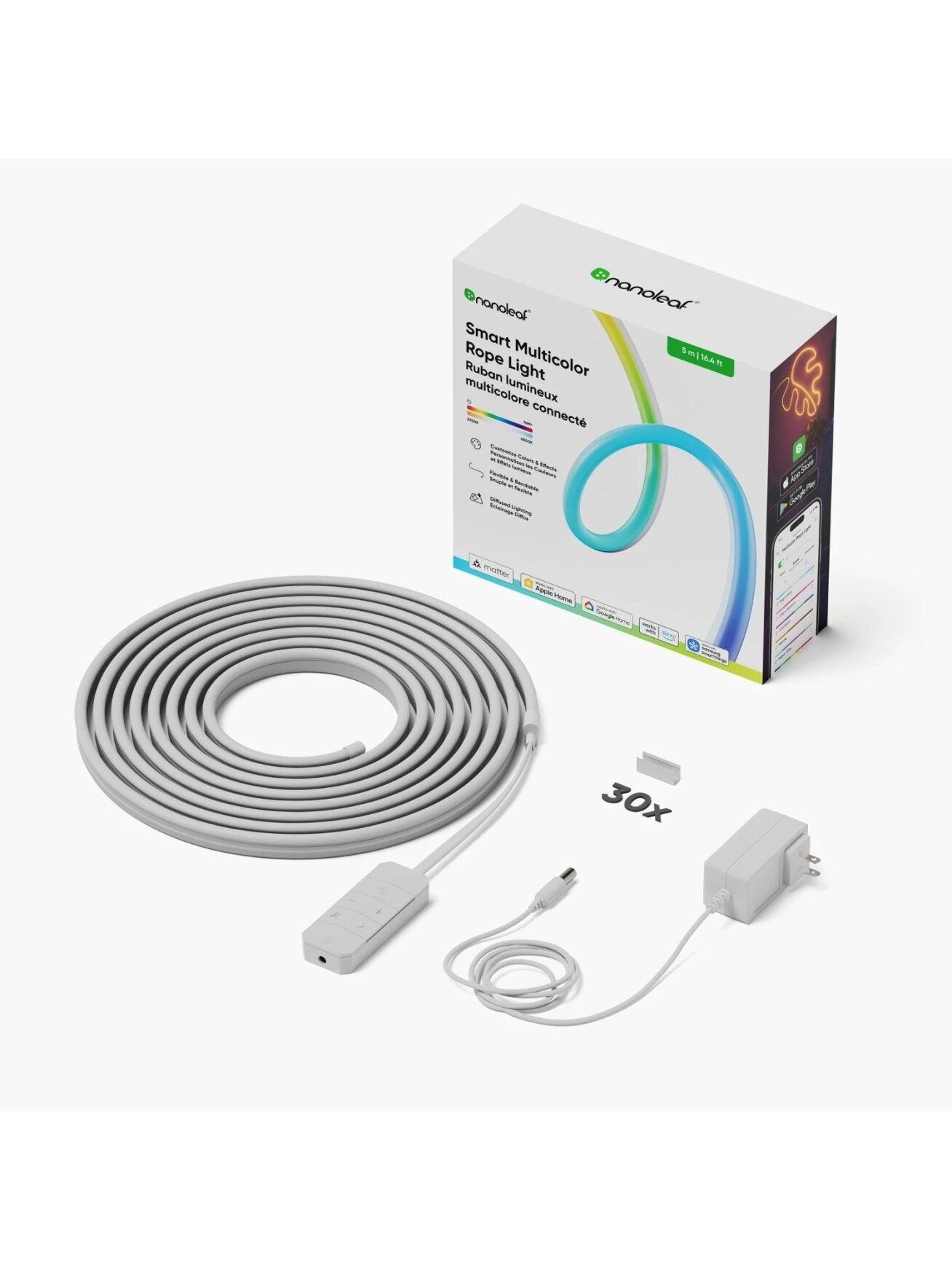 Nanoleaf Smart Multicolour Rope Lightstrip, 5m 4 Nanoleaf Smart Multicolour Rope Lightstrip, 5m 4