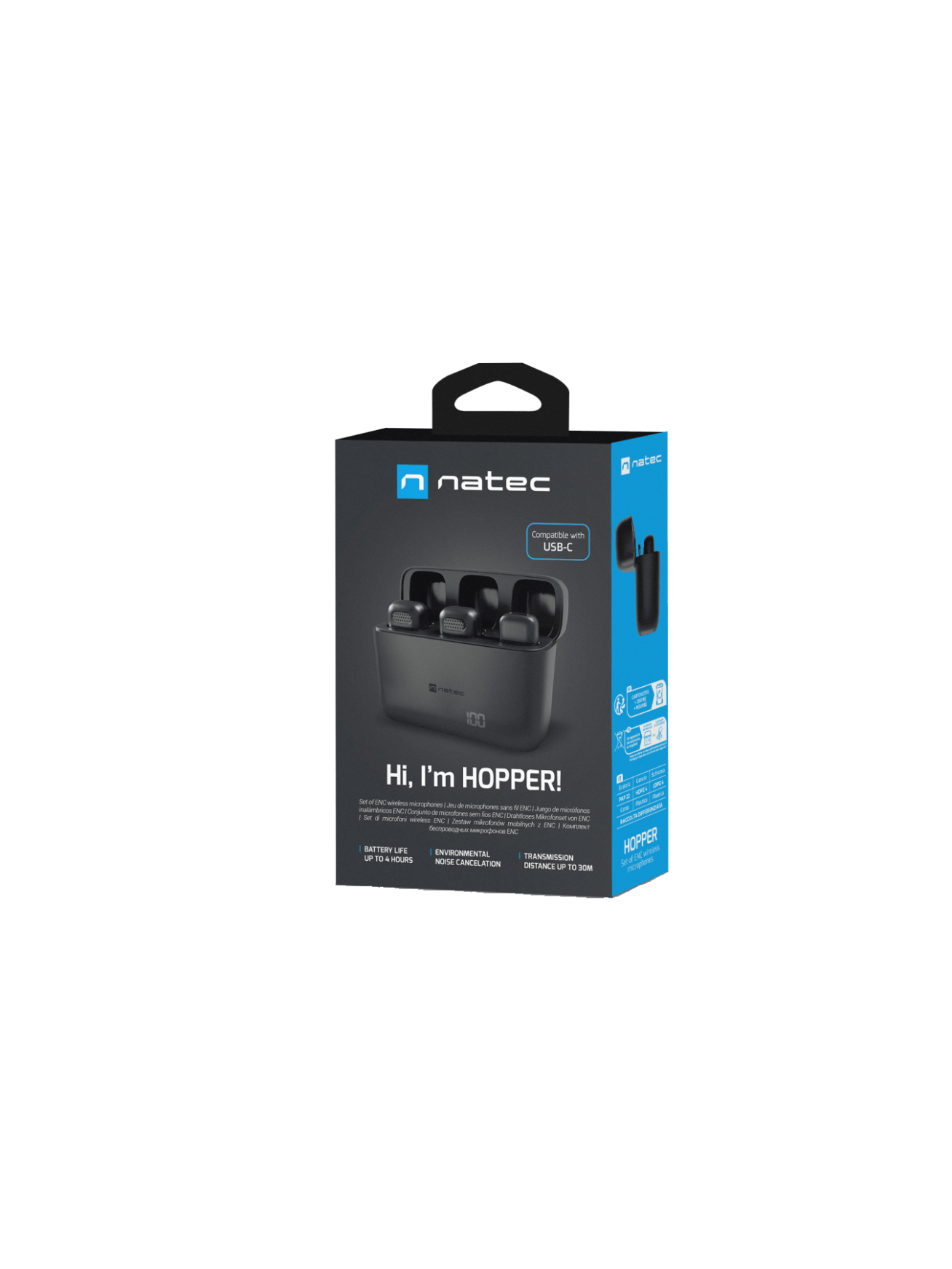 Natec | Hopper Lavier Mobile Microphone USB-C, 2 pcs | Black | Noise reduction 4