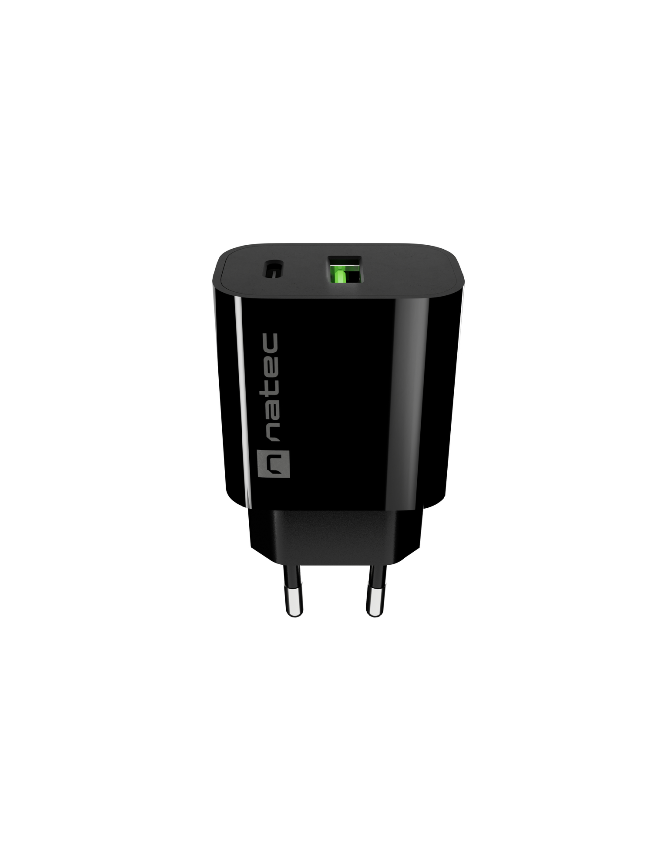 Natec Ribera USB Charger 1X USB-A + 1X USB-C 20W, Black 3 Natec Ribera USB Charger 1X USB-A + 1X USB-C 20W, Black 3