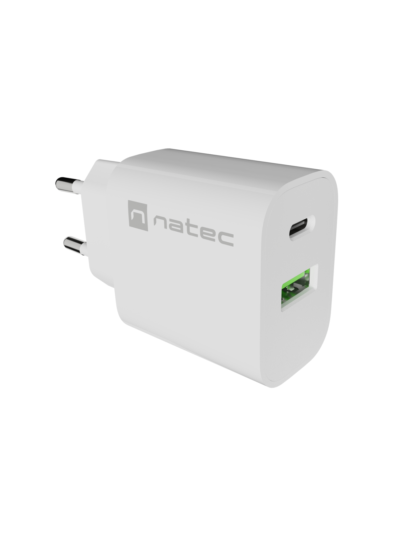 Natec Ribera USB Charger 1X USB-A + 1X USB-C 20W, White 5 Natec Ribera USB Charger 1X USB-A + 1X USB-C 20W, White 5