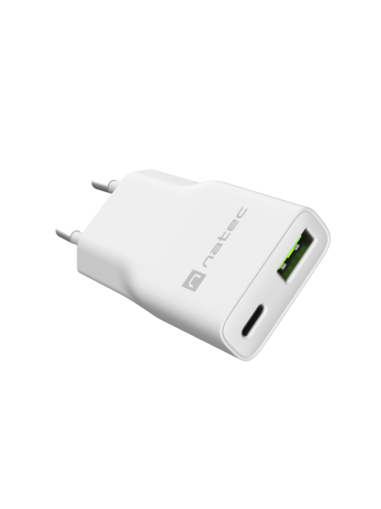 Natec Ribera USB Charger Gan Slim USB 1X USB-A + 1X USB-C 20W | NUC-2376 4 Natec Ribera USB Charger Gan Slim USB 1X USB-A + 1X USB-C 20W | NUC-2376 4