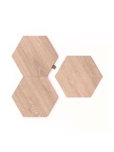 Nanoleaf | Elements Wood Look Hexagons Expansion Pack (3 panels) | Cool White + Warm White