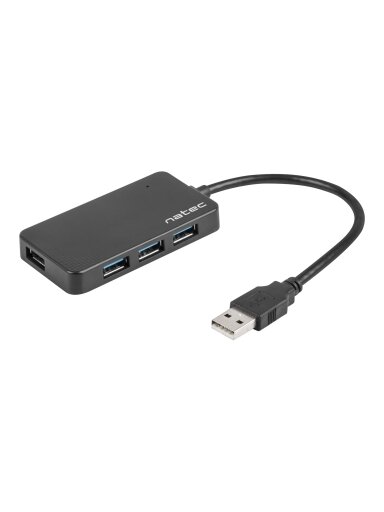 Natec | 4 Port Hub With USB 3.0 | Moth NHU-1342 | Black | 0.15 m Natec | 4 Port Hub With USB 3.0 | Moth NHU-1342 | Black | 0.15 m