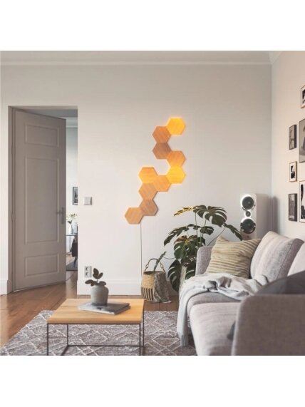 Nanoleaf | Elements Wood Look Hexagons Expansion Pack (3 panels) | Cool White + Warm White 2
