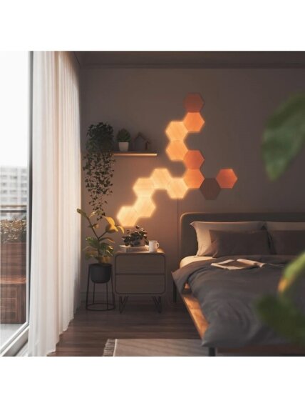 Nanoleaf | Elements Wood Look Hexagons Expansion Pack (3 panels) | Cool White + Warm White 4